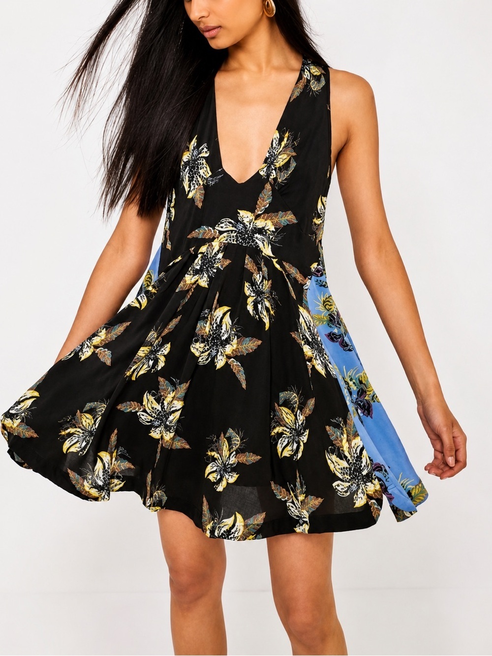 Free People Thought I Was Dreaming floral mini dress, small